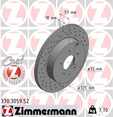 Гальмівний диск ZIMMERMANN 370.3059.52