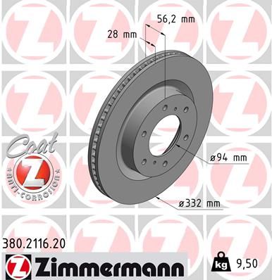 Brake Disc ZIMMERMANN 380.2116.20