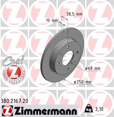 Brake Disc ZIMMERMANN 380.2167.20