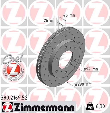 Гальмівний диск ZIMMERMANN 380.2169.52