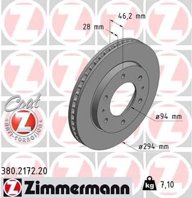 Brake Disc ZIMMERMANN 380.2172.20