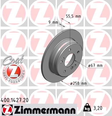 Гальмівний диск ZIMMERMANN 400.1427.20