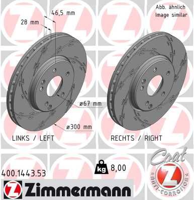 Гальмівний диск ZIMMERMANN 400.1443.53