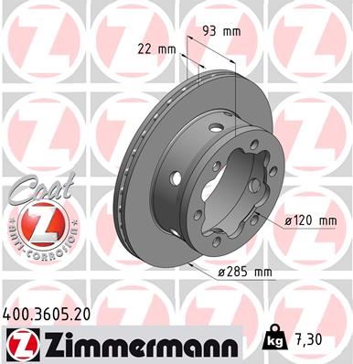 Brake Disc ZIMMERMANN 400.3605.20