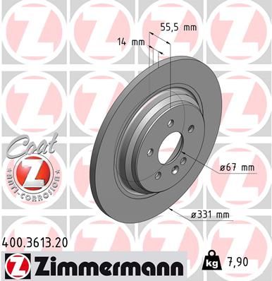 Brake Disc ZIMMERMANN 400.3613.20