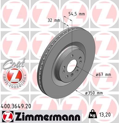 Stabdžių diskas ZIMMERMANN 400.3649.20