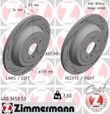 Гальмівний диск ZIMMERMANN 400.3650.53