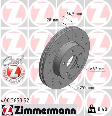 Brake Disc ZIMMERMANN 400.3653.52