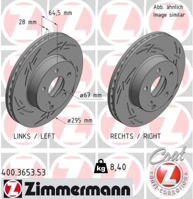 Гальмівний диск ZIMMERMANN 400.3653.53