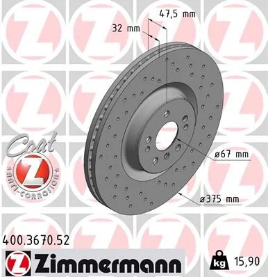 Stabdžių diskas ZIMMERMANN 400.3670.52