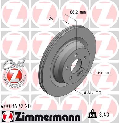 Stabdžių diskas ZIMMERMANN 400.3672.20