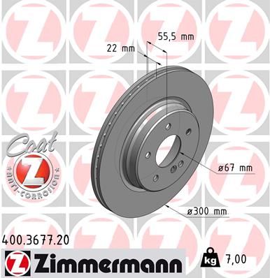 Brake Disc ZIMMERMANN 400.3677.20