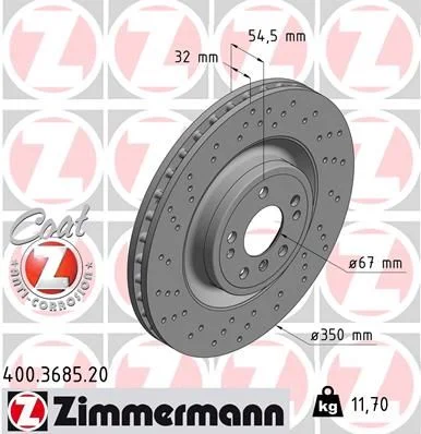 Stabdžių diskas ZIMMERMANN 400.3685.20