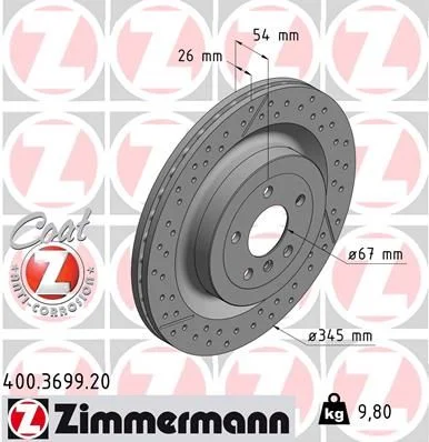 Гальмівний диск ZIMMERMANN 400.3699.20