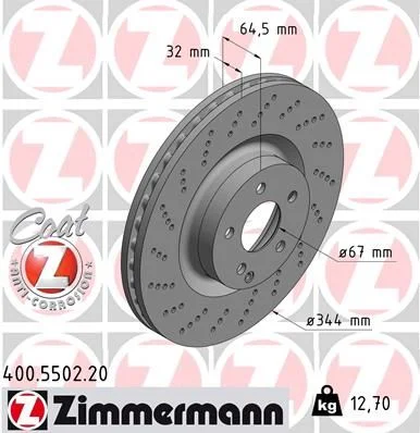 Stabdžių diskas ZIMMERMANN 400.5502.20