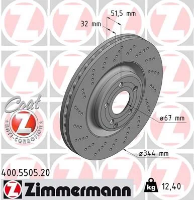 Stabdžių diskas ZIMMERMANN 400.5505.20