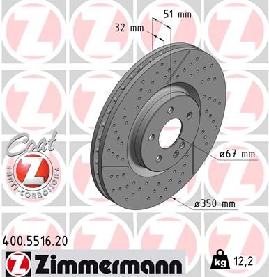 Stabdžių diskas ZIMMERMANN 400.5516.20