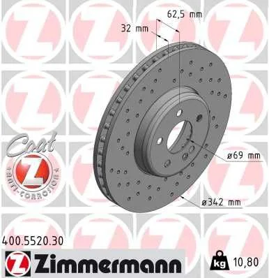 Stabdžių diskas ZIMMERMANN 400.5520.30