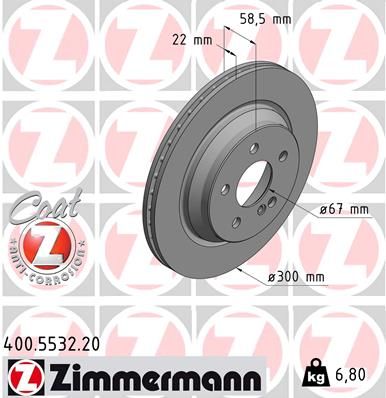 Гальмівний диск ZIMMERMANN 400.5532.20