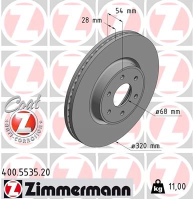 Stabdžių diskas ZIMMERMANN 400.5535.20