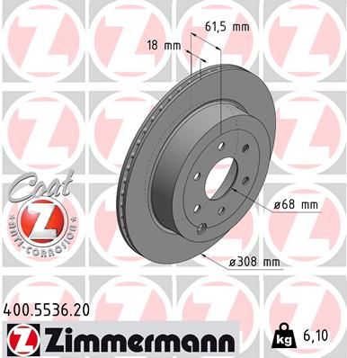 Гальмівний диск ZIMMERMANN 400.5536.20