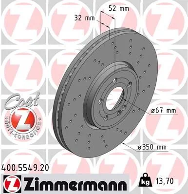 Гальмівний диск ZIMMERMANN 400.5549.20