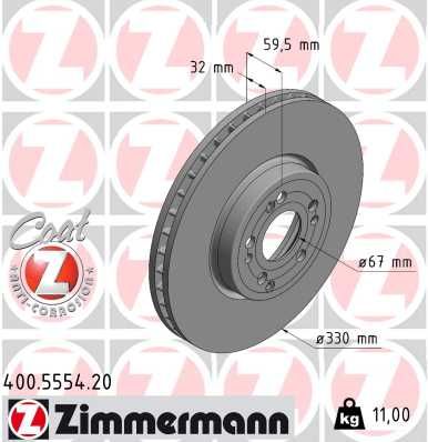 Гальмівний диск ZIMMERMANN 400.5554.20