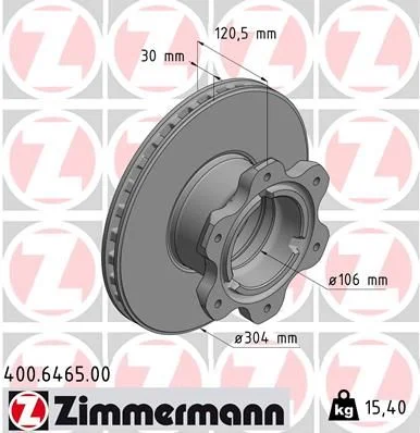 Гальмівний диск ZIMMERMANN 400.6465.00