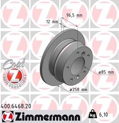 Stabdžių diskas ZIMMERMANN 400.6468.20