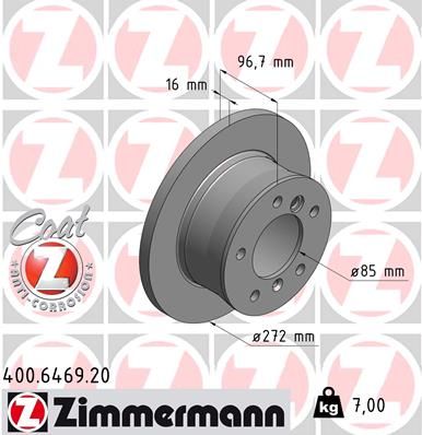 Гальмівний диск ZIMMERMANN 400.6469.20