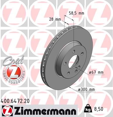 Brake Disc ZIMMERMANN 400.6472.20