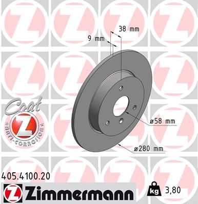 Гальмівний диск ZIMMERMANN 405.4100.20