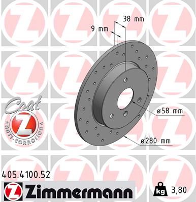 Brake Disc ZIMMERMANN 405.4100.52