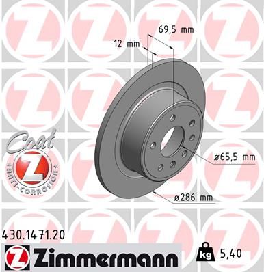 Гальмівний диск ZIMMERMANN 430.1471.20