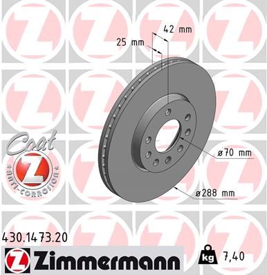 Brake Disc ZIMMERMANN 430.1473.20