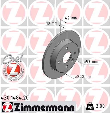 Brake Disc ZIMMERMANN 430.1484.20