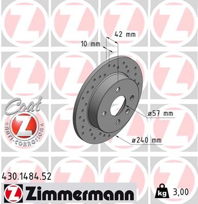 Гальмівний диск ZIMMERMANN 430.1484.52