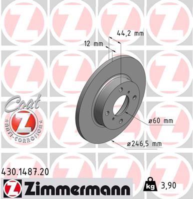 Гальмівний диск ZIMMERMANN 430.1487.20