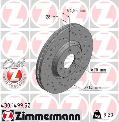 Гальмівний диск ZIMMERMANN 430.1499.52