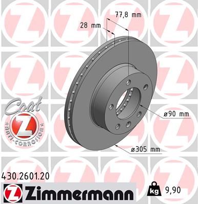 Гальмівний диск ZIMMERMANN 430.2601.20