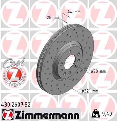 Brake Disc ZIMMERMANN 430.2607.52