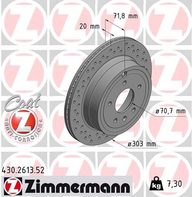 Stabdžių diskas ZIMMERMANN 430.2613.52