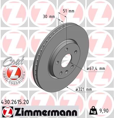 Гальмівний диск ZIMMERMANN 430.2615.20