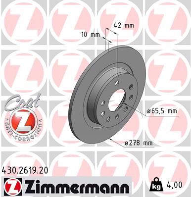 Гальмівний диск ZIMMERMANN 430.2619.20