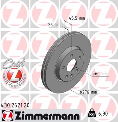 Brake Disc ZIMMERMANN 430.2621.20