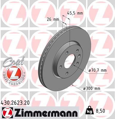 Гальмівний диск ZIMMERMANN 430.2623.20