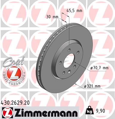 Brake Disc ZIMMERMANN 430.2629.20