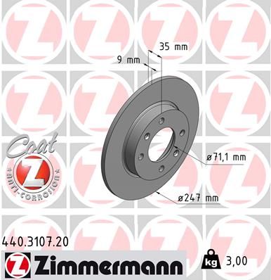 Гальмівний диск ZIMMERMANN 440.3107.20