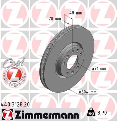 Гальмівний диск ZIMMERMANN 440.3128.20