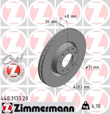 Гальмівний диск ZIMMERMANN 440.3133.20